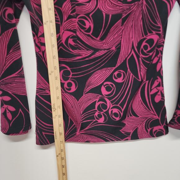 Vintage Y2K Flare Sleeve Top Size L Psychedelic V-neck Runs Small Un Deux Trois - Picture 8 of 12